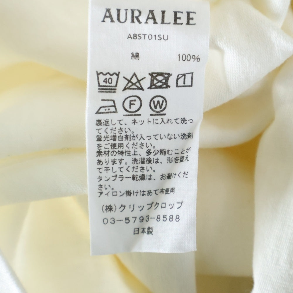 AURALEE(オーラリー) STAND-UP TEE A8ST01SU スタンドアップ ポケット クルーネック半袖Tシャツカットソー ホワイト
