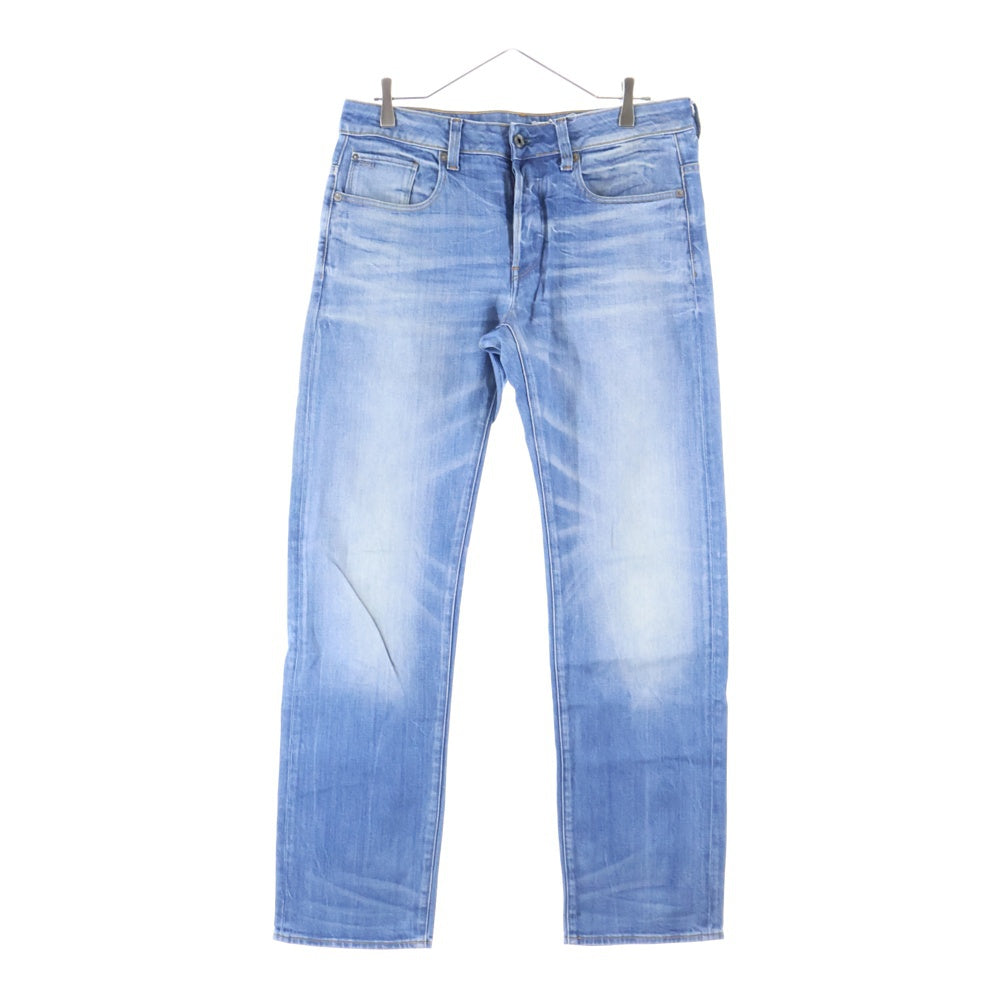 G-STAR RAW(ジースターロウ) 3301 STRAIGHT ボタンフライ ストレートデニムパンツ ジーンズ ブルー