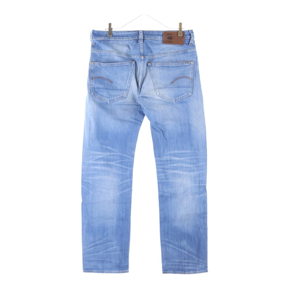 G-STAR RAW(ジースターロウ) 3301 STRAIGHT ボタンフライ ストレートデニムパンツ ジーンズ ブルー