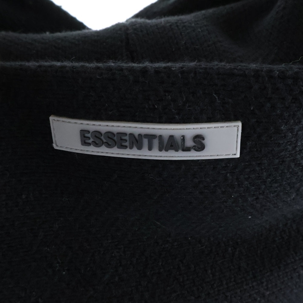 FOG Essentials(エフオージー エッセンシャルズ) Knit Logo Hoodie フロントロゴ ニットパーカー フーディ ブラック