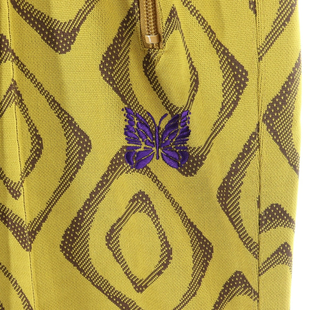 Needles(ニードルス) 24SS TRACK PANT POLY JQ OT225 ポリジャガード 総柄 トラックパンツ イエロー