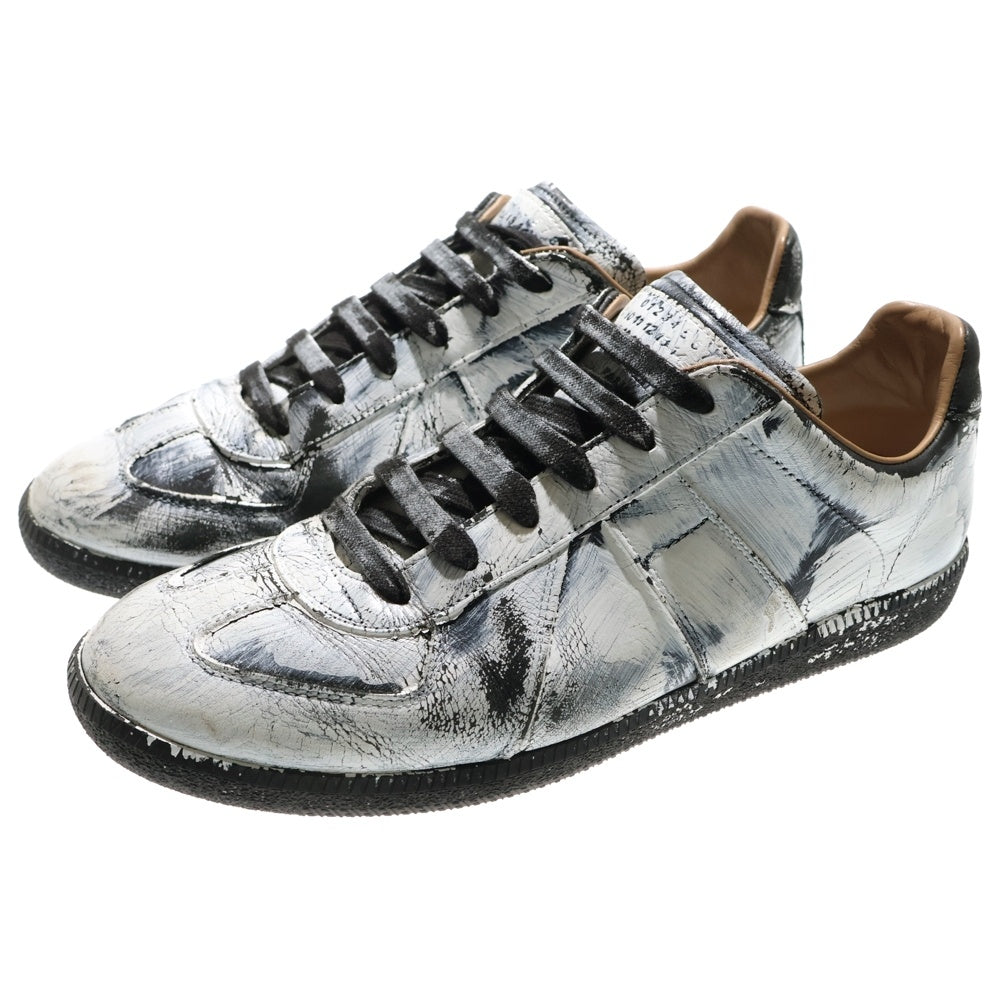 Maison Margiela 22(メゾンマルジェラ) REPLICA PAINT Low Cut Sneakers S37WS0566 レプリカ ペンキ加工ジャーマントレーナー ローカットスニーカー ホワイト