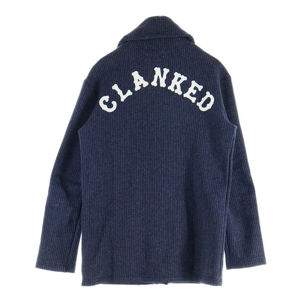 NO BRAND(ノーブランド) O.C CREW【オーシークルー】 Wool Jacket CLANKED バック刺繍 ウール ボタンジャケット ネイビー/ホワイト