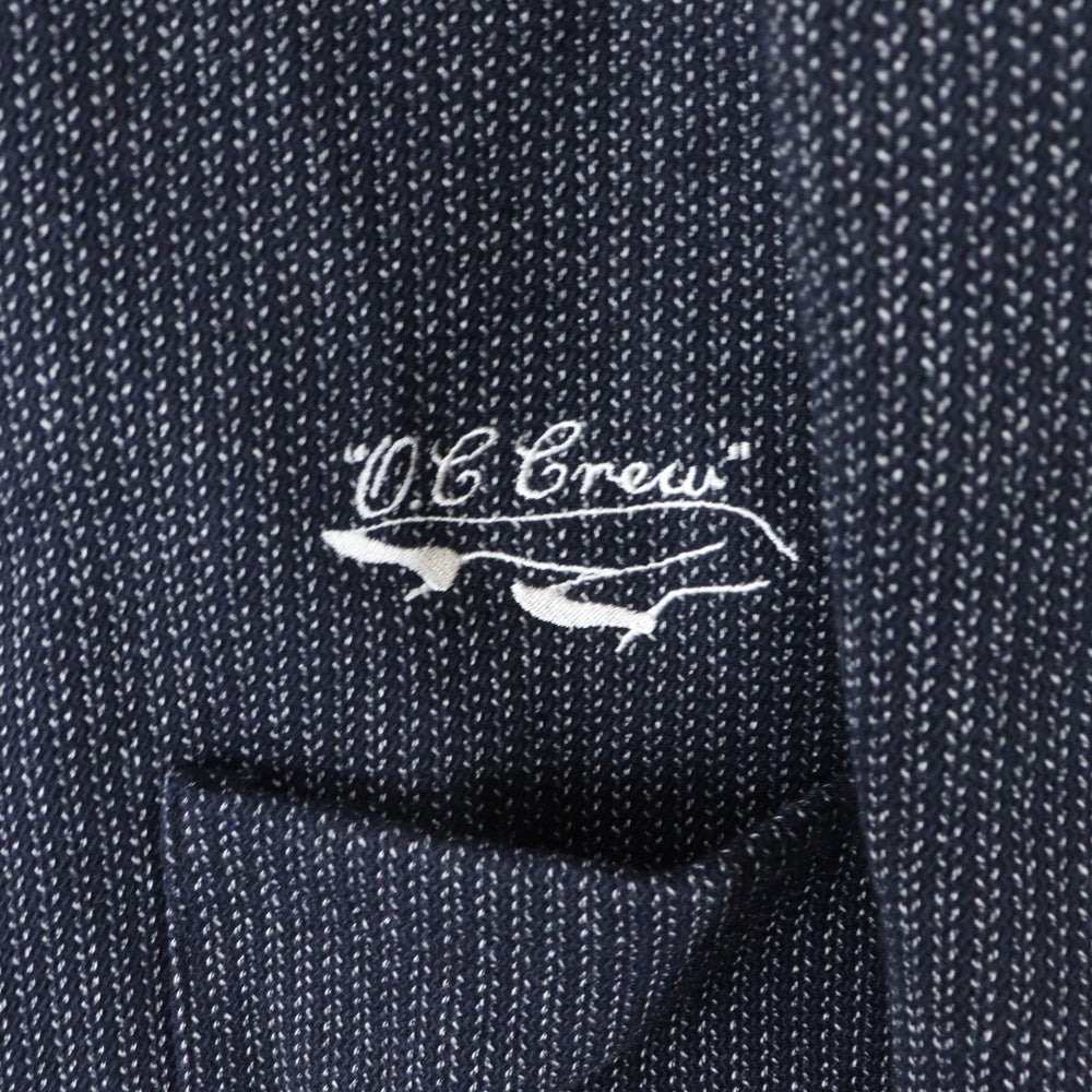 NO BRAND(ノーブランド) O.C CREW【オーシークルー】 Wool Jacket CLANKED バック刺繍 ウール ボタンジャケット ネイビー/ホワイト