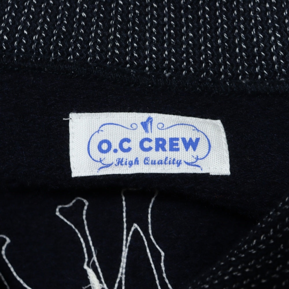 NO BRAND(ノーブランド) O.C CREW【オーシークルー】 Wool Jacket CLANKED バック刺繍 ウール ボタンジャケット ネイビー/ホワイト