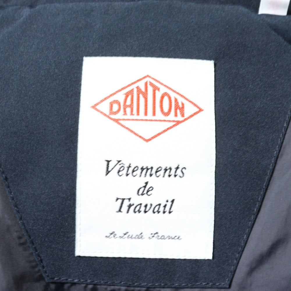 DANTON(ダントン) ファー付き フロントワンポイントロゴ刺繍 ダウンジャケット ネイビー レディース JD-8744