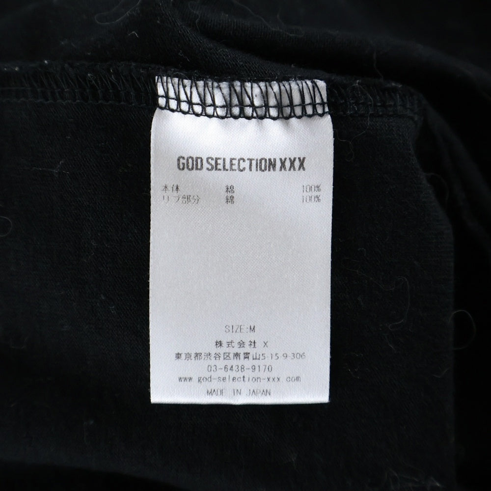 GOD SELECTION XXX(ゴッドセレクショントリプルエックス) Front Print S/S T-Shirt フロントプリント クルーネック半袖Tシャツカットソー ブラック
