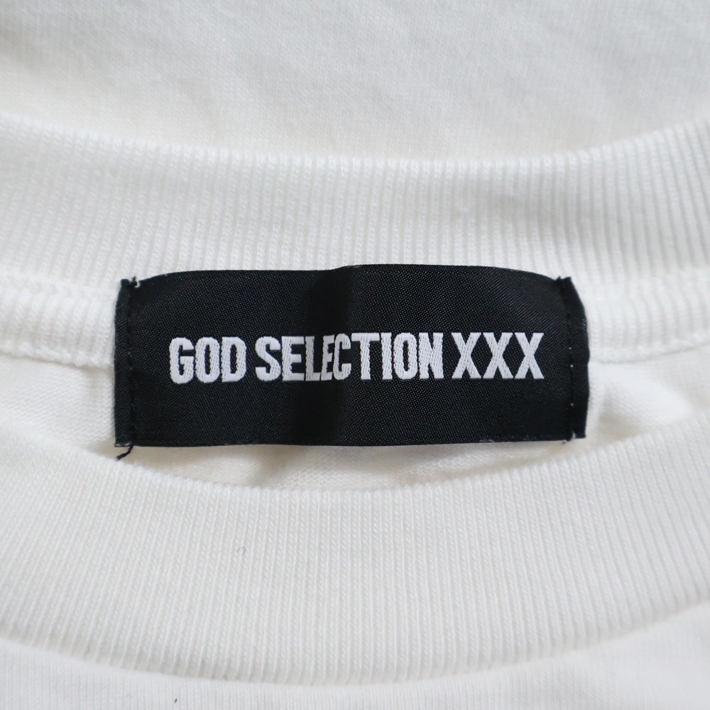 GOD SELECTION XXX(ゴッドセレクショントリプルエックス) Front Print S/S T-Shirt フロントプリント クルーネック半袖Tシャツカットソー ホワイト