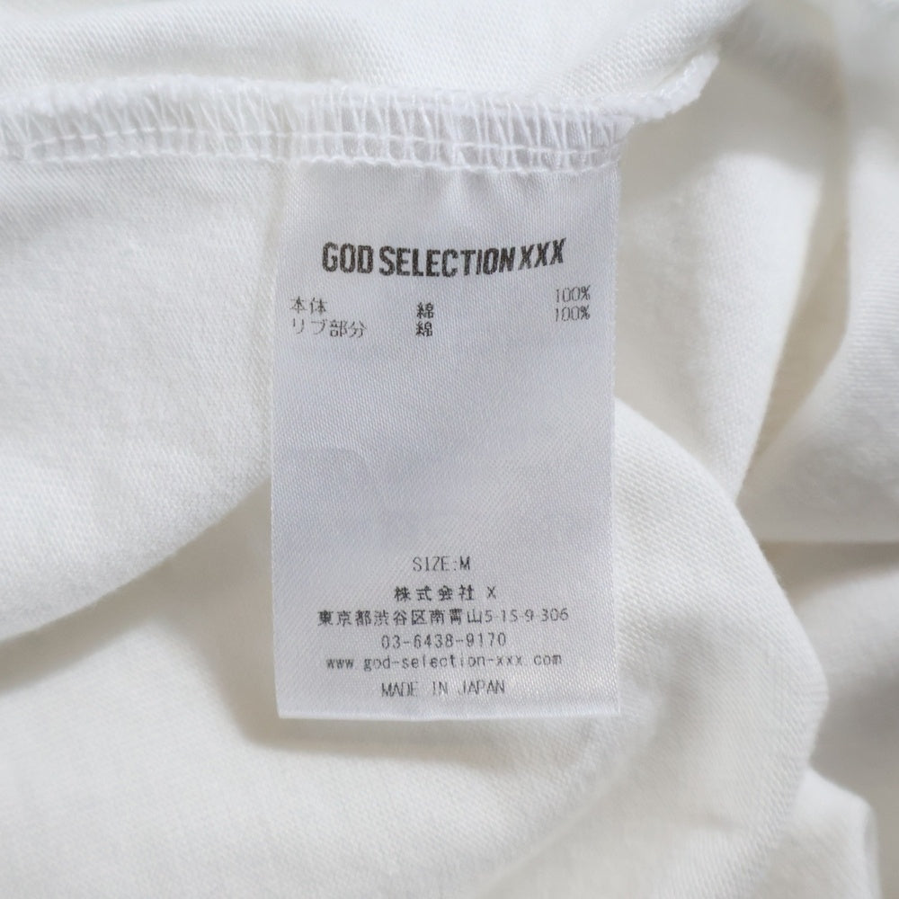 GOD SELECTION XXX(ゴッドセレクショントリプルエックス) Front Print S/S T-Shirt フロントプリント クルーネック半袖Tシャツカットソー ホワイト
