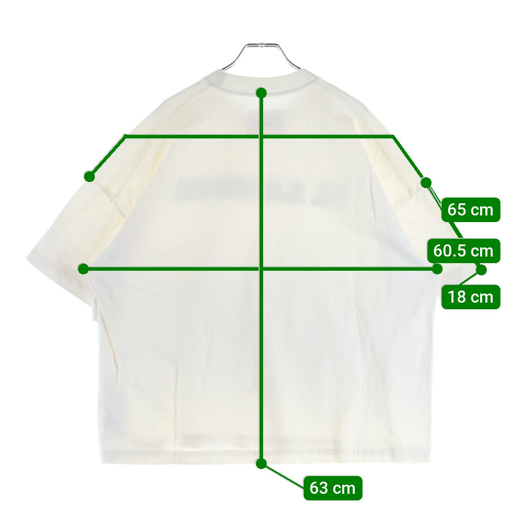 JIL SANDER(ジルサンダー) オーバーサイズ ロゴプリント クルーネック半袖Tカットソー ホワイト J21GC0001 J45148