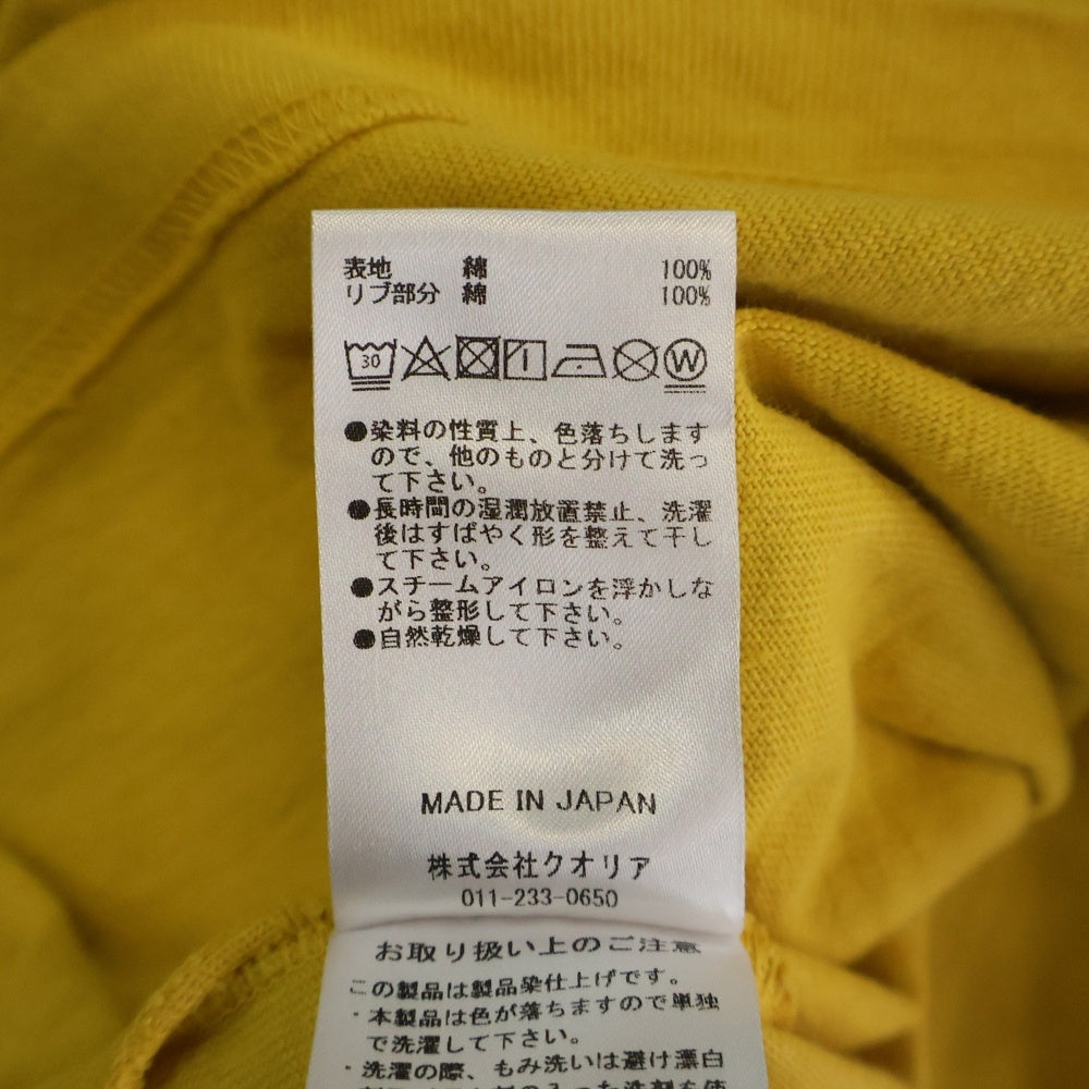 Perfect Ribs(パーフェクトリブス) ネックダメージ加工 クルーネック長袖Tシャツカットソー ロングスリーブ ロンT イエロー