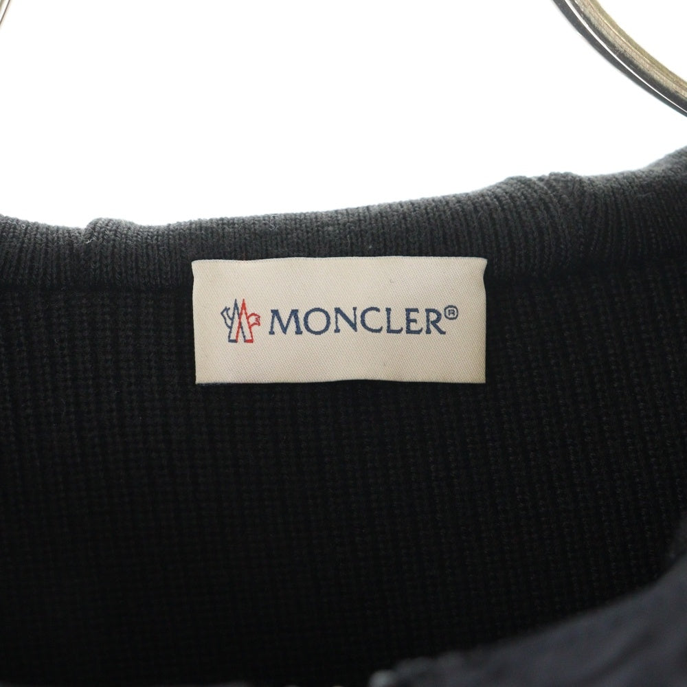 MONCLER(モンクレール) MAGLIONE TRICOT CARDIGAN フロントジップアップ ニット切替ナイロンジャケット ブラック D20919404300