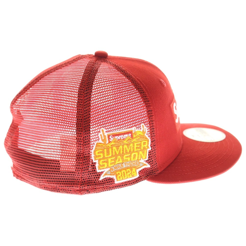 SUPREME(シュプリーム) 24SS ×New Era Box Logo Mesh Back Cap ニューエラ ボックスロゴ メッシュバック ベースボールキャップ 帽子 レッド