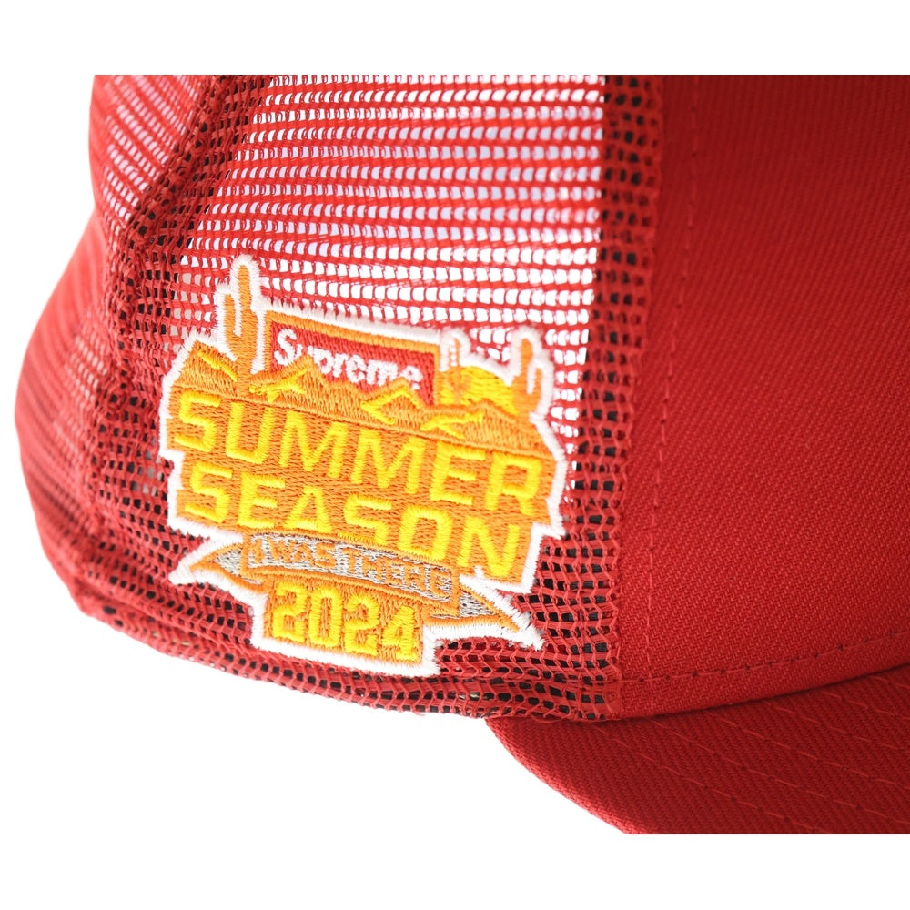 SUPREME(シュプリーム) 24SS ×New Era Box Logo Mesh Back Cap ニューエラ ボックスロゴ メッシュバック ベースボールキャップ 帽子 レッド