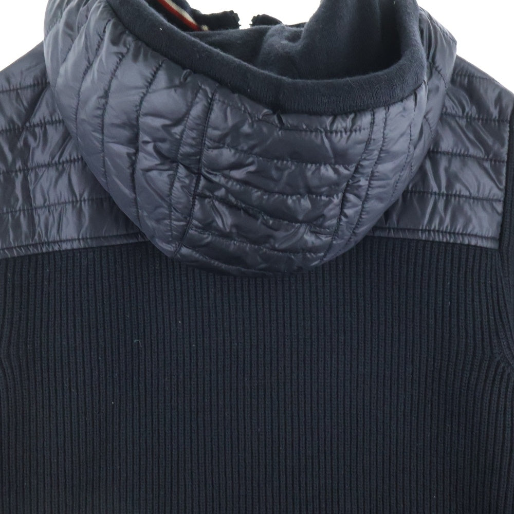 MONCLER(モンクレール) MAGLIONE TRICOT CARDIGAN ニット切替ジップアップ フーデットダウンジャケット ブラック A20919413600