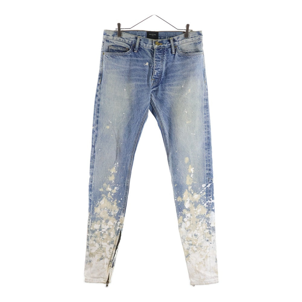 FEAR OF GOD(フィアオブゴッド) ペイントブリーチ加工スキニーパンツ 184103 インディゴ