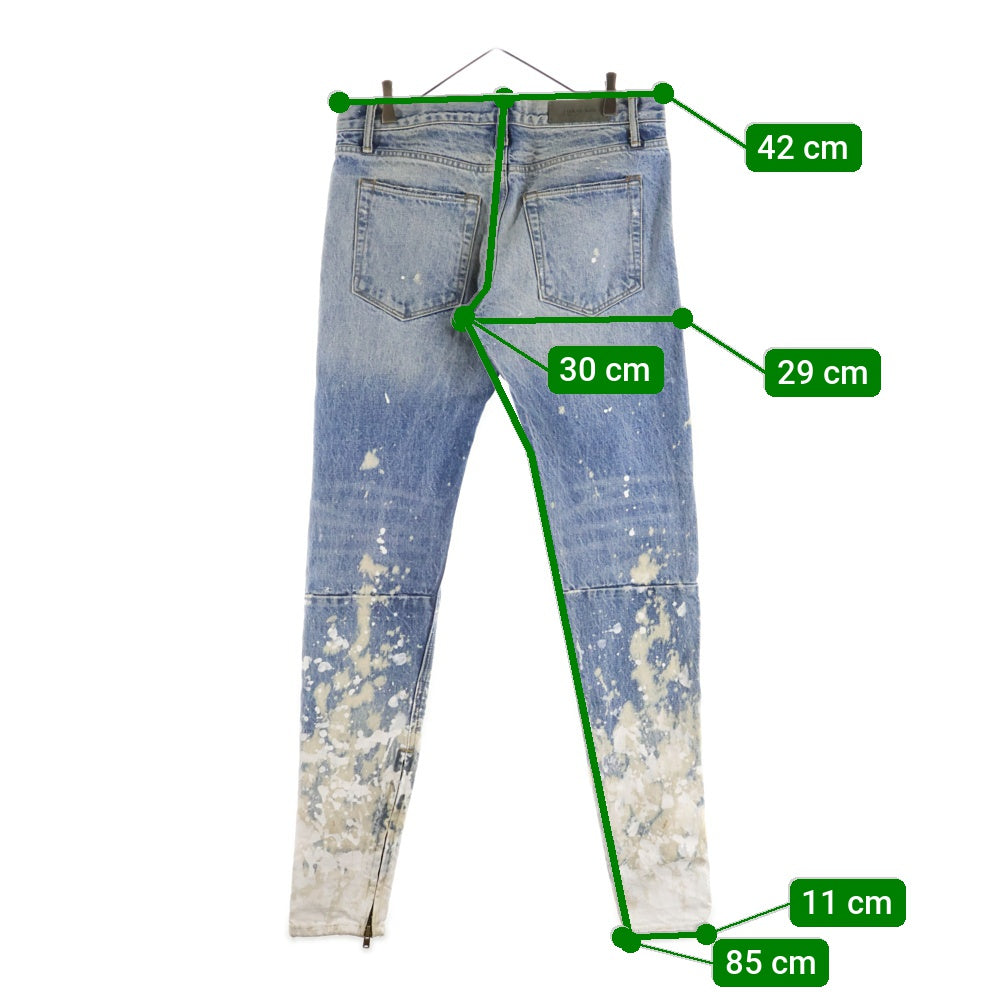 FEAR OF GOD(フィアオブゴッド) ペイントブリーチ加工スキニーパンツ 184103 インディゴ