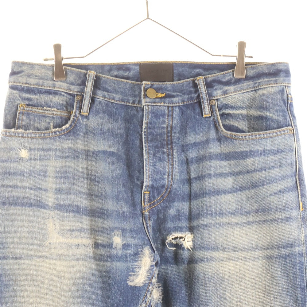 FEAR OF GOD(フィアオブゴッド) 7TH COLLECTION Vintage Jeans FG40-015 HWD カットオフ ウォッシュダメージ加工デニムパンツ インディゴ