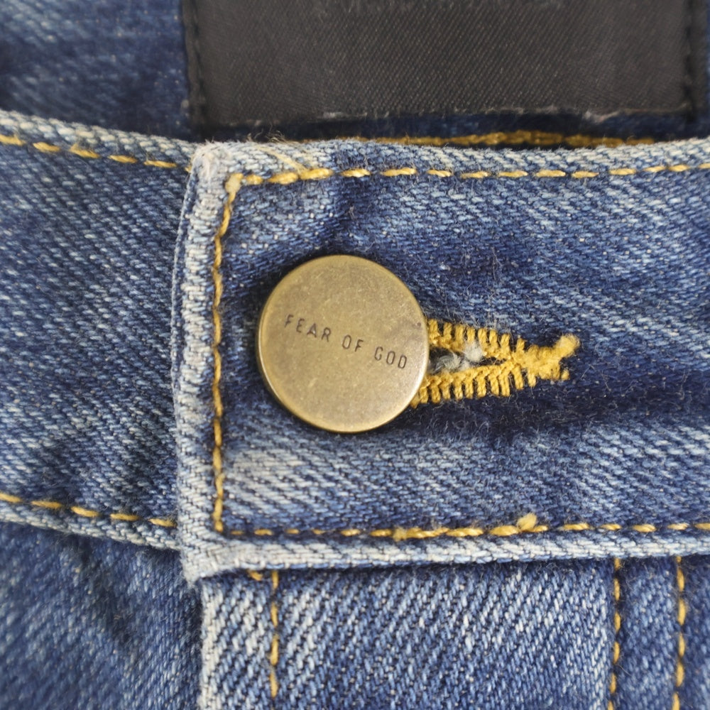 FEAR OF GOD(フィアオブゴッド) 7TH COLLECTION Vintage Jeans FG40-015 HWD カットオフ ウォッシュダメージ加工デニムパンツ インディゴ