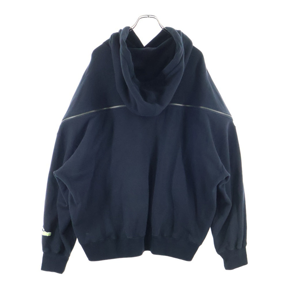 FACETASM(ファセッタズム) 7BARS ZIPPER HOODIE KR-SW-U05 ジッパーレイヤードフーディ スウェットパーカー ブラック