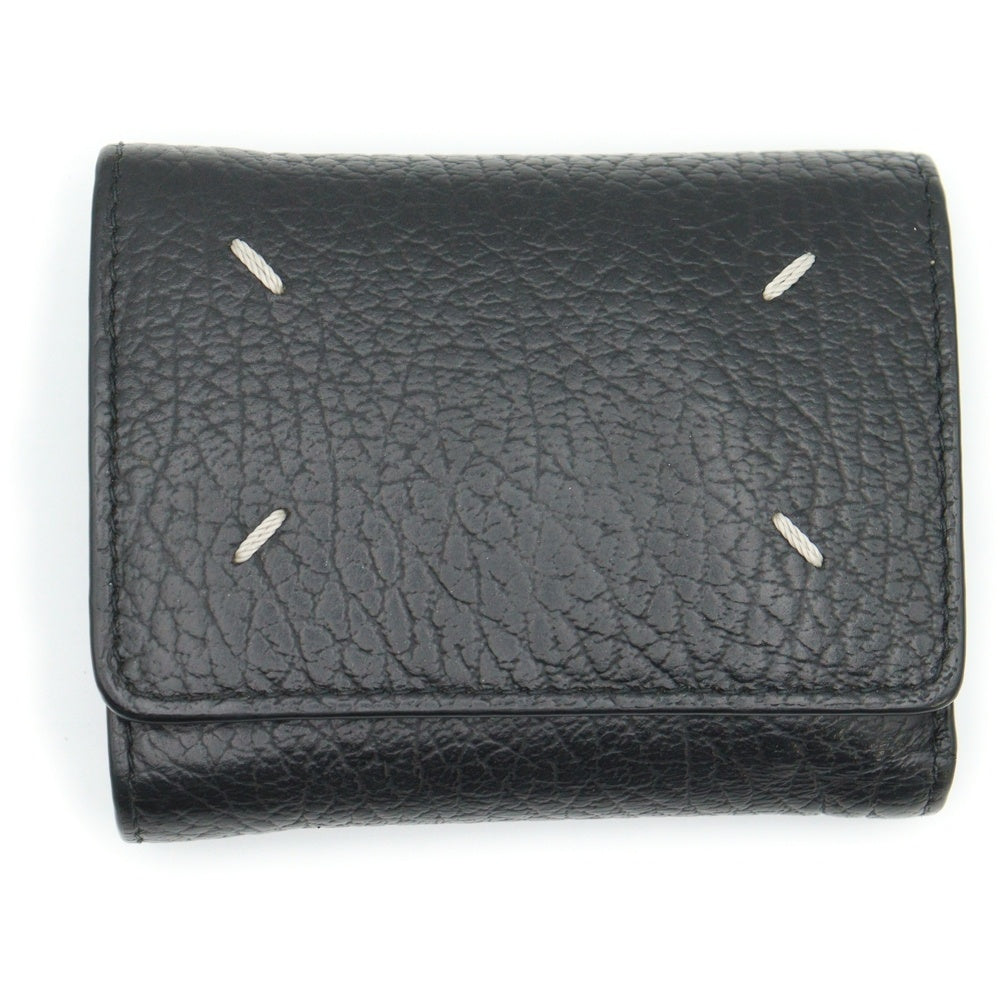 Maison Margiela 11(メゾンマルジェラ11) 4 Stitch Wallet 4ステッチ グレインレザー スリーフォールドウォレット 三つ折り 財布 ブラック SA3UI0010
