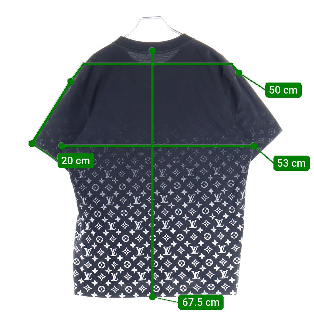 LOUIS VUITTON(ルイヴィトン) 20AW モノグラムグラディエント クルーネック半袖Tシャツカットソー ブラック/ホワイト RM202 NPG HJY77W