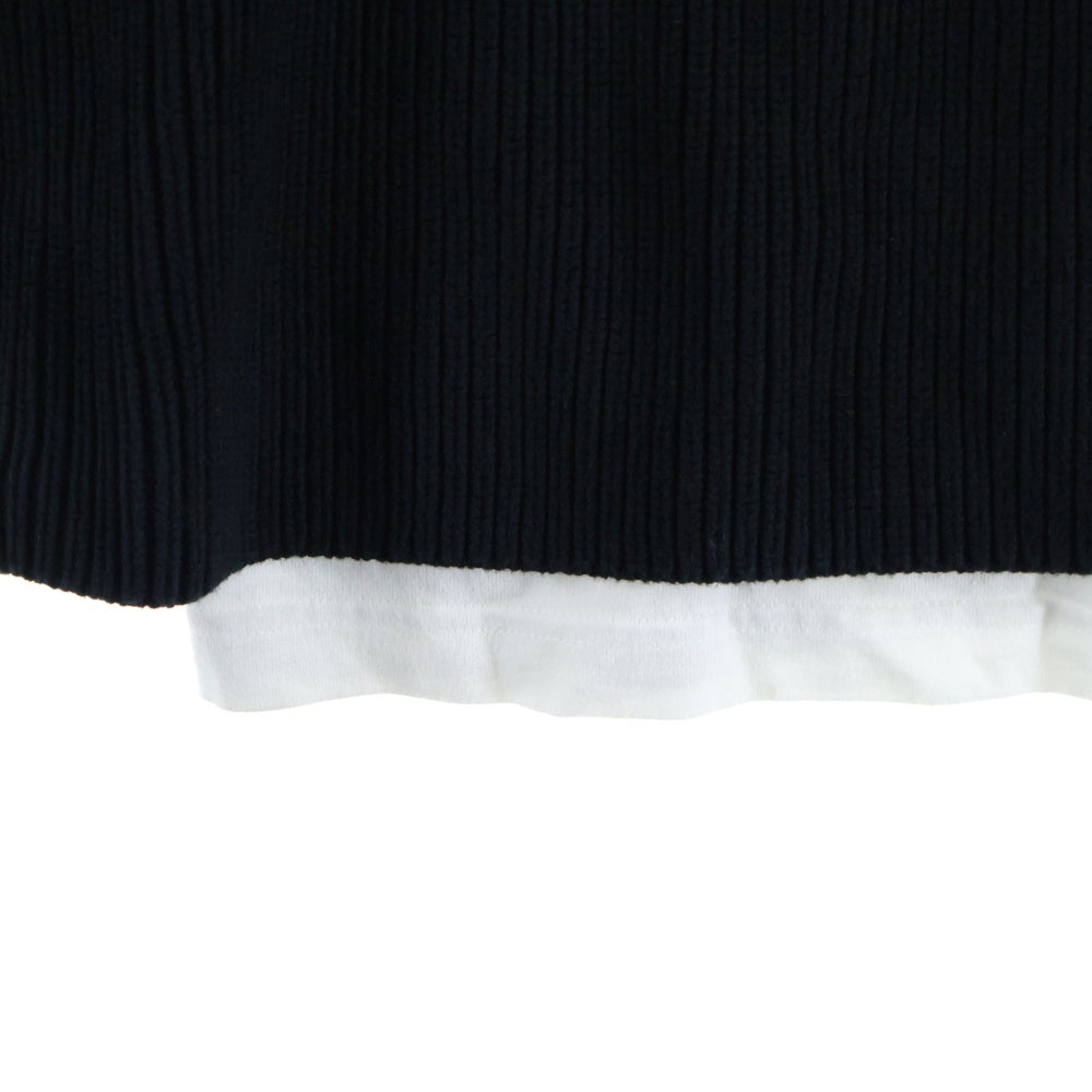 BALENCIAGA(バレンシアガ) 21AW Layered Sweater 678555 T3218 Tシャツレイヤード クルーネックニットセーター ブラック