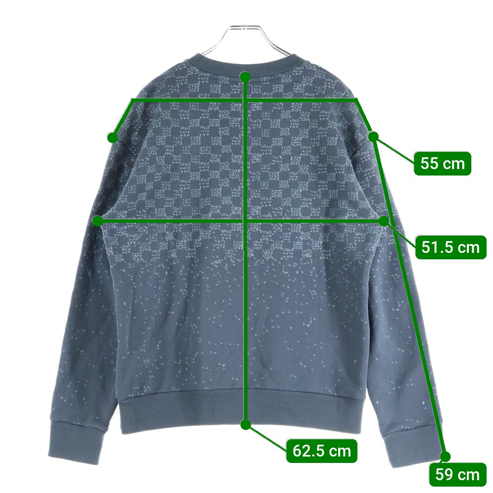 LOUIS VUITTON(ルイヴィトン) 22AW ダミエスプレッドプリントスウェットトレーナー グレー RM222M IHN HNY11W