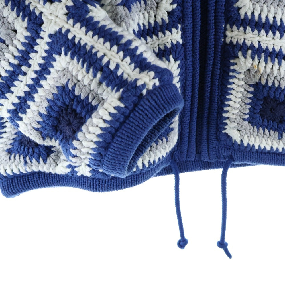 SUPREME(シュプリーム) 20AW Crochet Hooded Zip Up Sweater クロシェジップアップパーカー フーディー ブルー