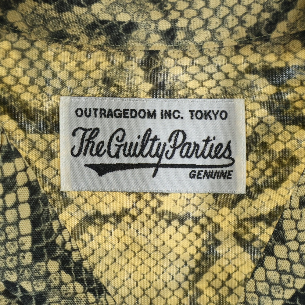 WACKO MARIA(ワコマリア) PYTHON HAWAIIAN SHIRT S/S パイソンプリント 開襟シャツ 半袖シャツ イエロー
