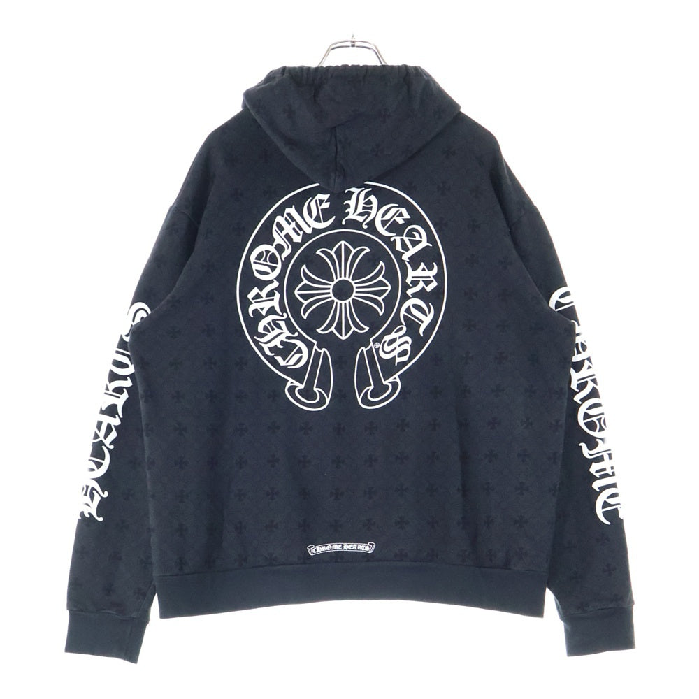 CHROME HEARTS(クロムハーツ) SWTSHRT PLVR CHプラス総柄 スウェットプルオーバーパーカー フーディー ブラック