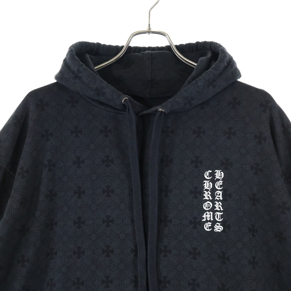 CHROME HEARTS(クロムハーツ) SWTSHRT PLVR CHプラス総柄 スウェットプルオーバーパーカー フーディー ブラック