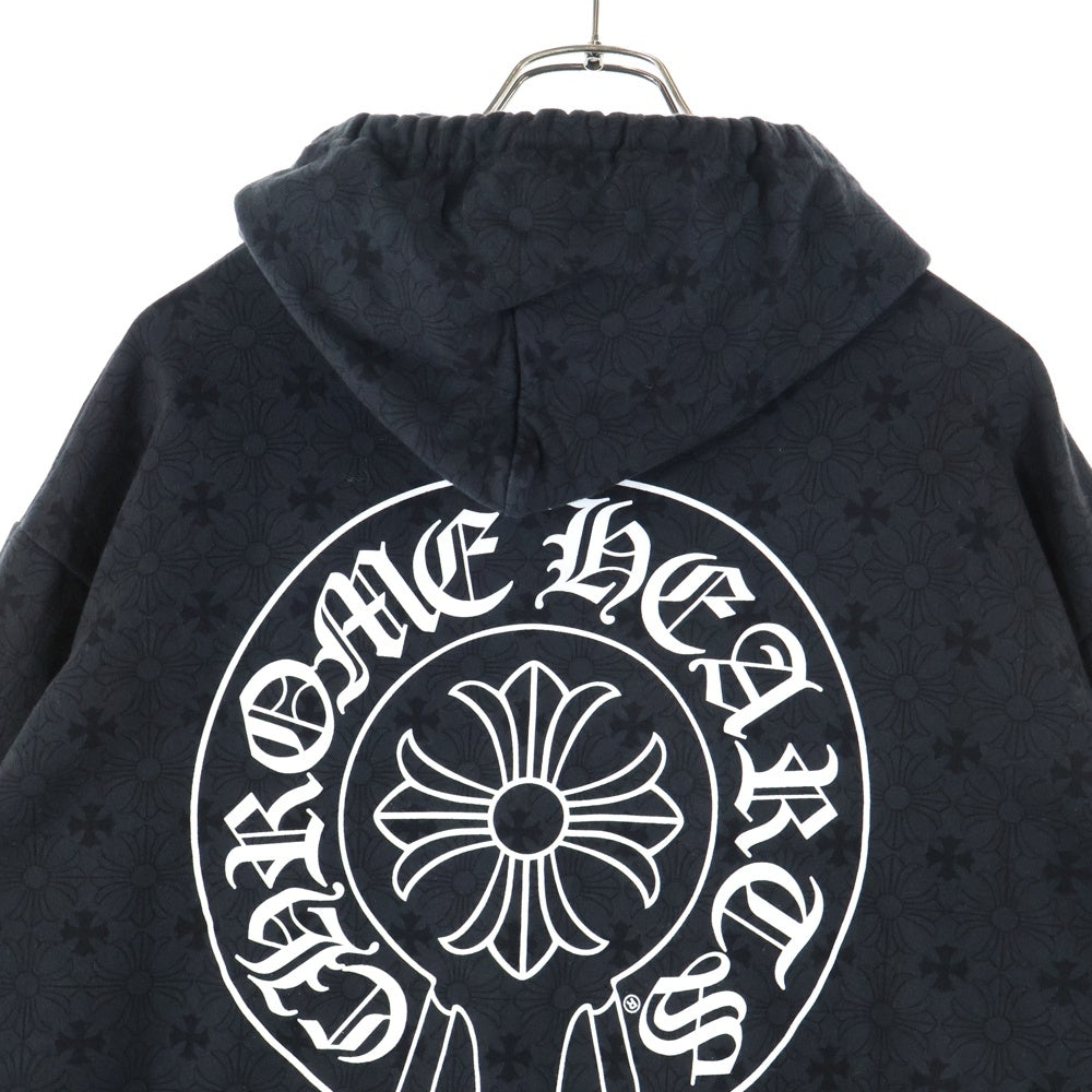 CHROME HEARTS(クロムハーツ) SWTSHRT PLVR CHプラス総柄 スウェットプルオーバーパーカー フーディー ブラック