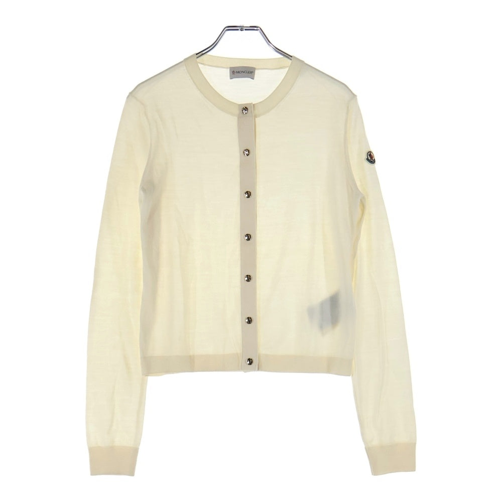 MONCLER(モンクレール) CARDIGAN TRICOT ロゴ刺繍スナップカーディガン アイボリー J10939B00026 レディース