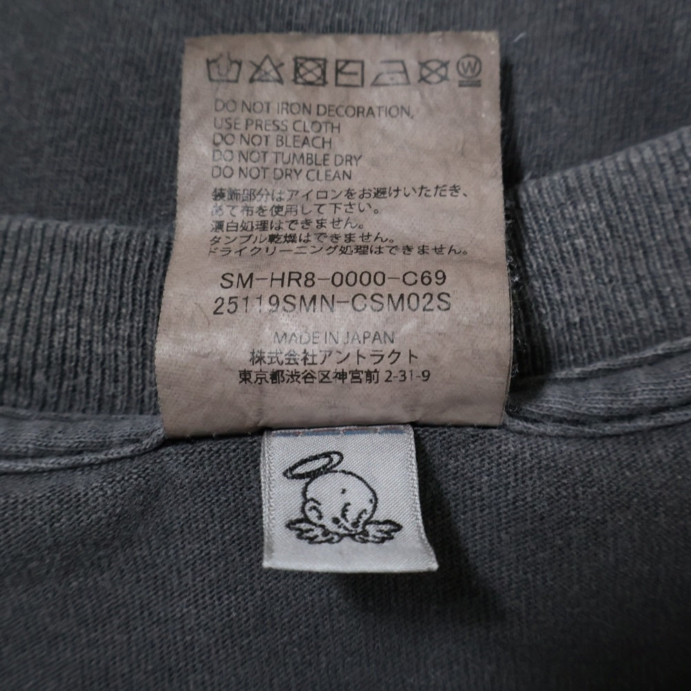 SAINT MICHAEL(セントマイケル) 25SS ×NEIGHBORHOOD STHD SS TEE HOOD SM-HR8-0000-C69 ×ネイバーフッド フロントプリント半袖Tシャツ 半袖カットソー グレー
