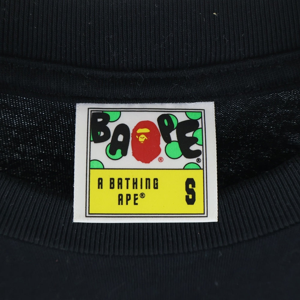 A BATHING APE(アベイシングエイプ) VACATION PATTERN T-SHIRTS バケーションパターン半袖Tシャツ 半袖カットソー ブラック