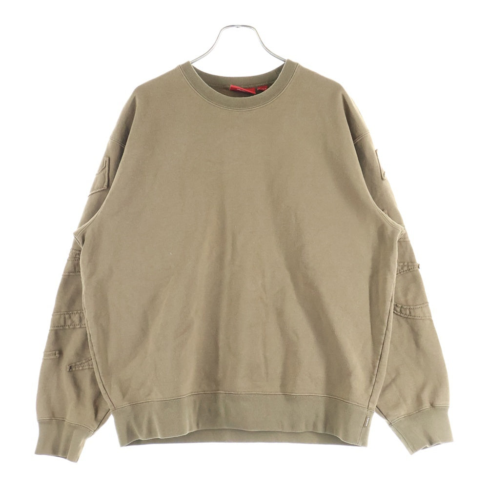 SUPREME(シュプリーム) 22SS Tonal Applique Crewneck トナール アップリケ クルーネックスウェットトレーナー ブラウン