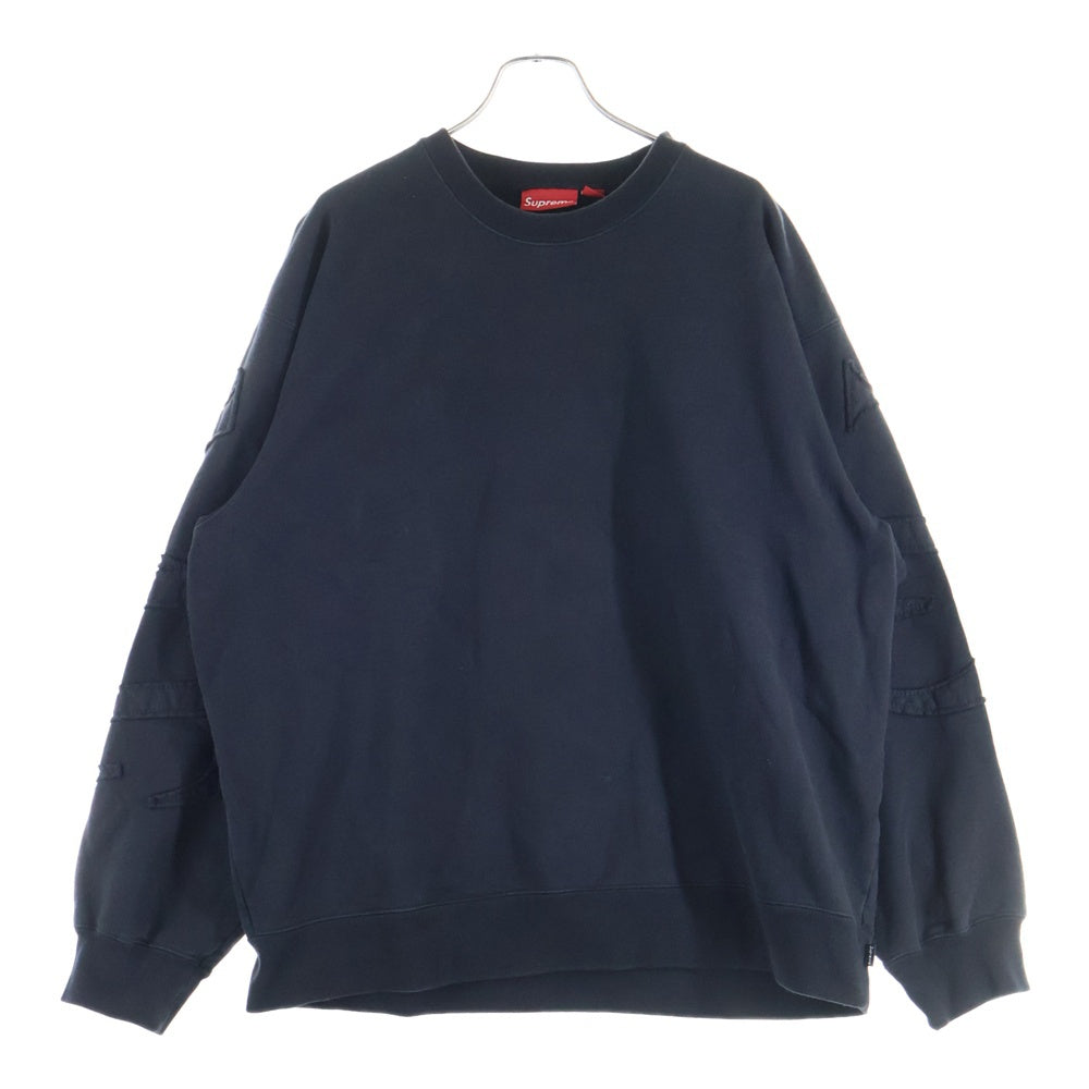 SUPREME(シュプリーム) 22SS Tonal Applique Crewneck トナール アップリケ クルーネックスウェットトレーナー ブラック