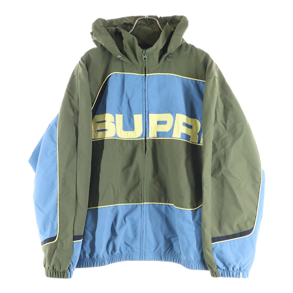 SUPREME(シュプリーム) 21AW S Paneled Track Jacket Sパネルトラックジャケット ナイロンジップジャケット フーディー カーキ/ブルー
