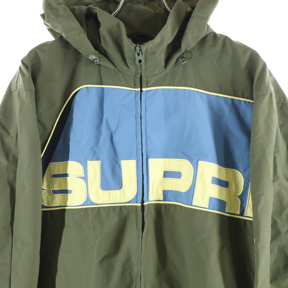 SUPREME(シュプリーム) 21AW S Paneled Track Jacket Sパネルトラックジャケット ナイロンジップジャケット フーディー カーキ/ブルー