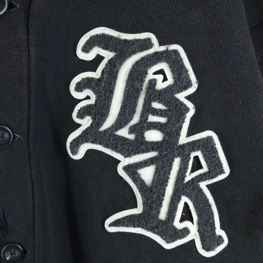 BREATH(ブレス) 22AW CRUSH LETTERED CARDIGAN BR22AW-N3002 クラッシュ ニットカーディガン ブラック