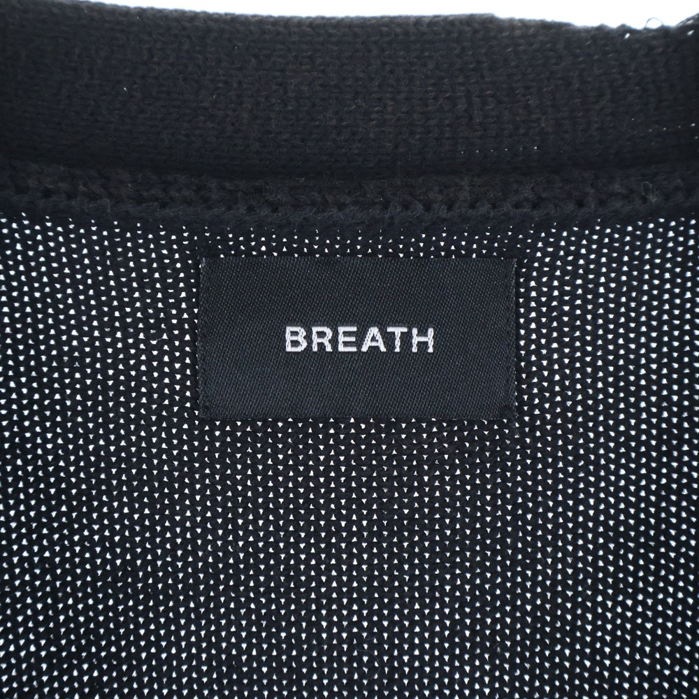 BREATH(ブレス) 22AW CRUSH LETTERED CARDIGAN BR22AW-N3002 クラッシュ ニットカーディガン ブラック