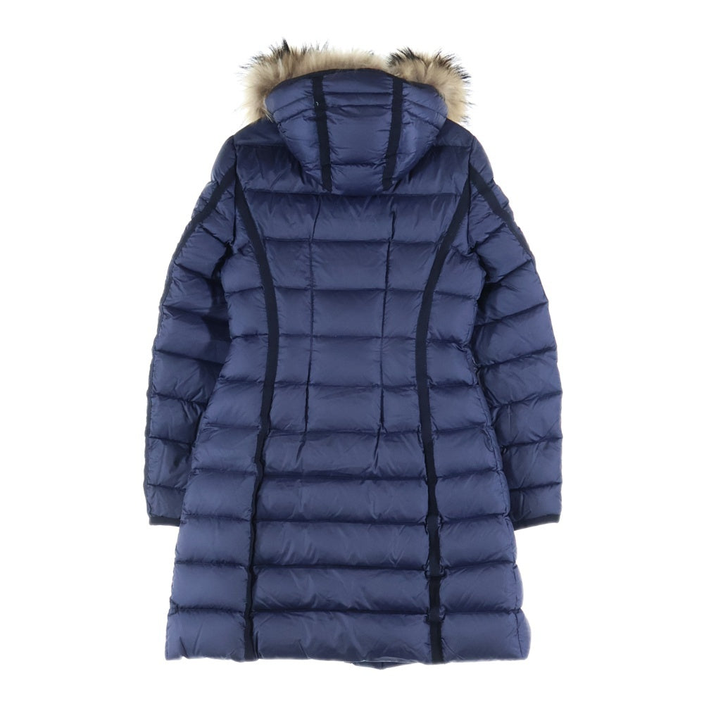 MONCLER(モンクレール) HERMIFUR GIUBBOTTO E20934990015 53048 エルミファー ロングダウンジャケット ファーフーディー ネイビー レディース