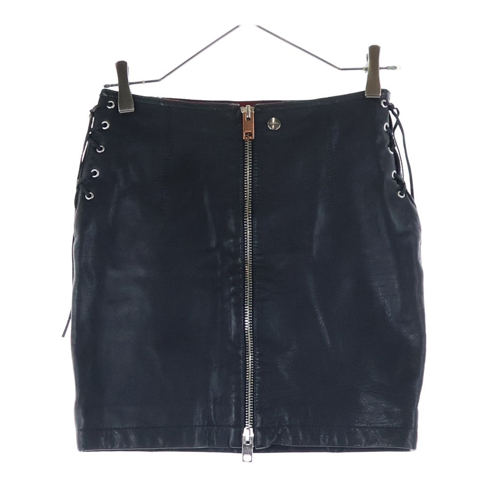 DIESEL(ディーゼル) フェイクレザー ジップ スカート ブラック レディース