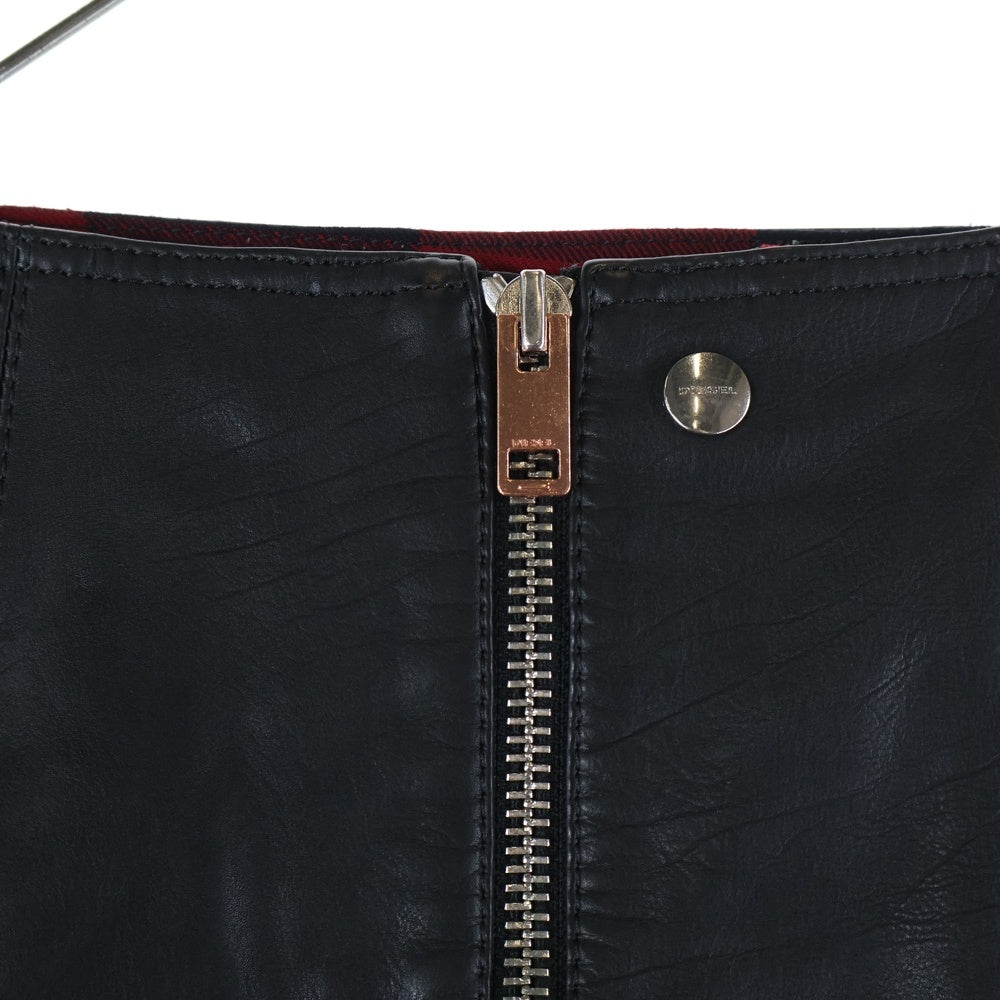 DIESEL(ディーゼル) フェイクレザー ジップ スカート ブラック レディース