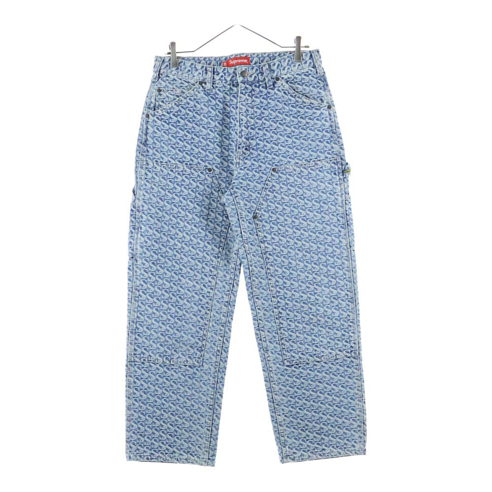 SUPREME(シュプリーム) 21AW Monogram Double Knee Denim Painter Pant モノグラム ダブルニー デニムペインターパンツ ジーンズ インディゴ