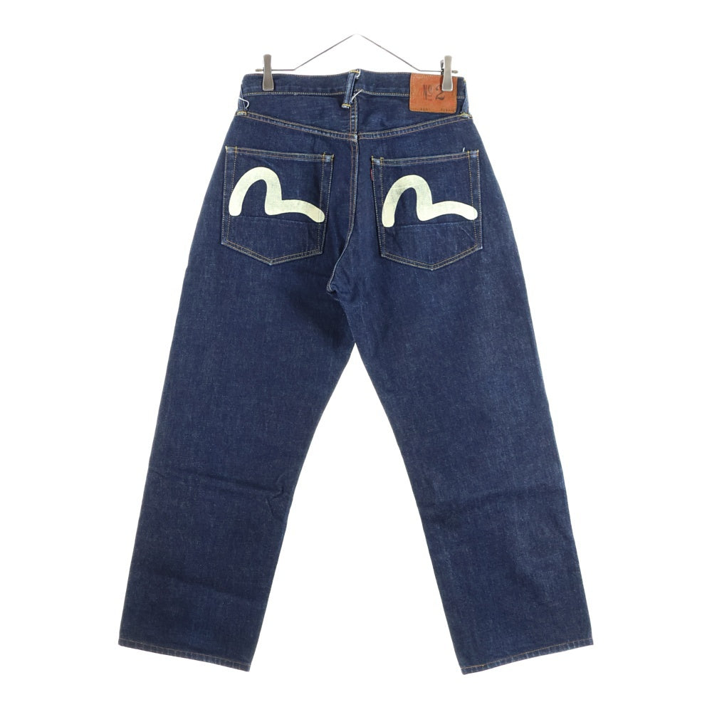 EVISU(エビス) Lot 2001 NO.2 KAMOME カモメプリント ボタンフライ デニムパンツ ジーンズ インディゴ