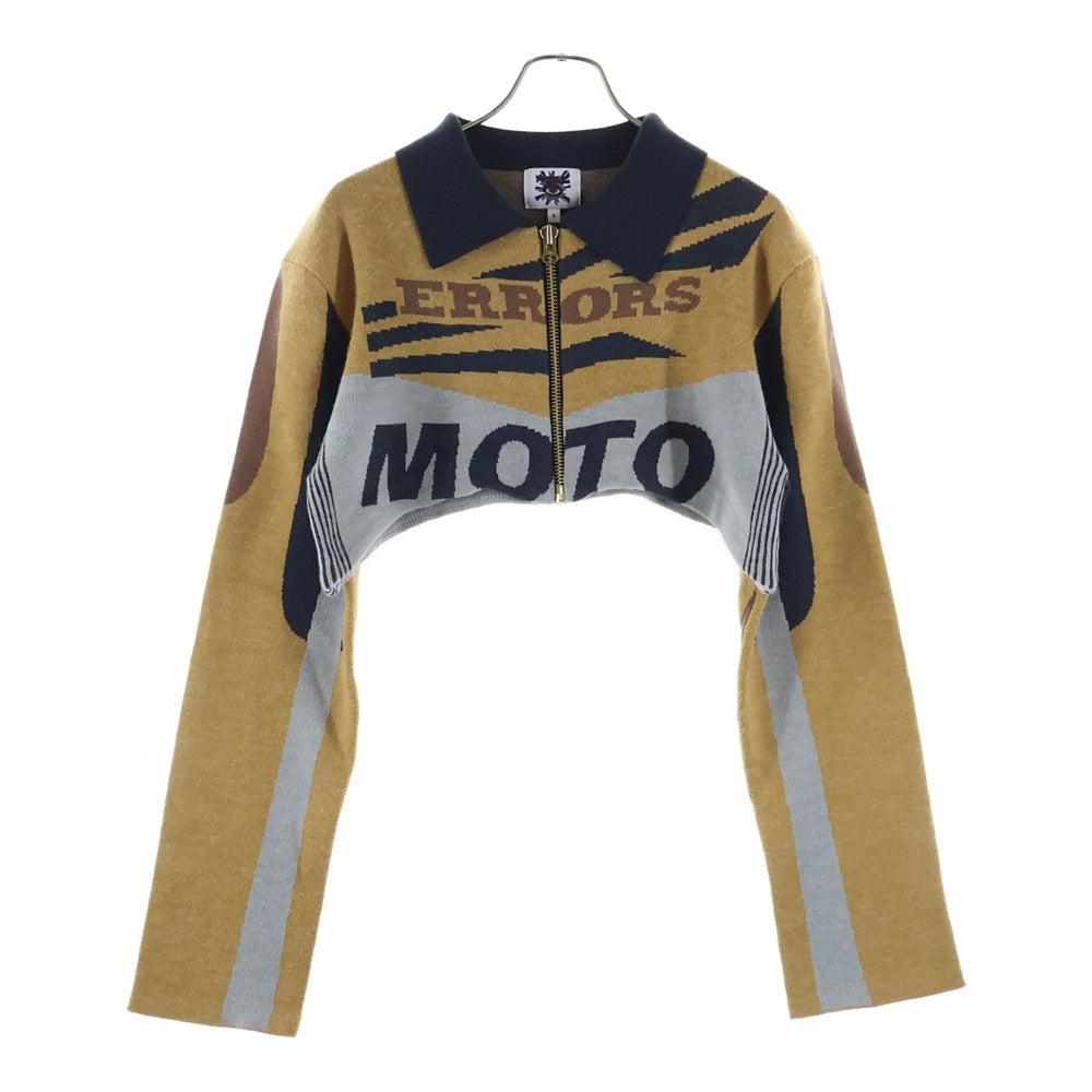 House Of Error(ハウスオブエラー) クロップド丈 ニットブルゾンジャケット イエロー