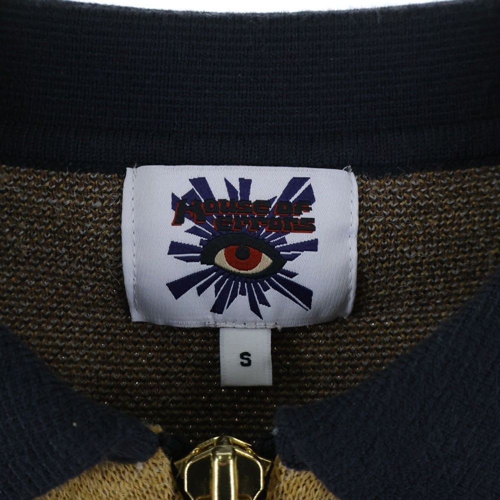 House Of Error(ハウスオブエラー) クロップド丈 ニットブルゾンジャケット イエロー