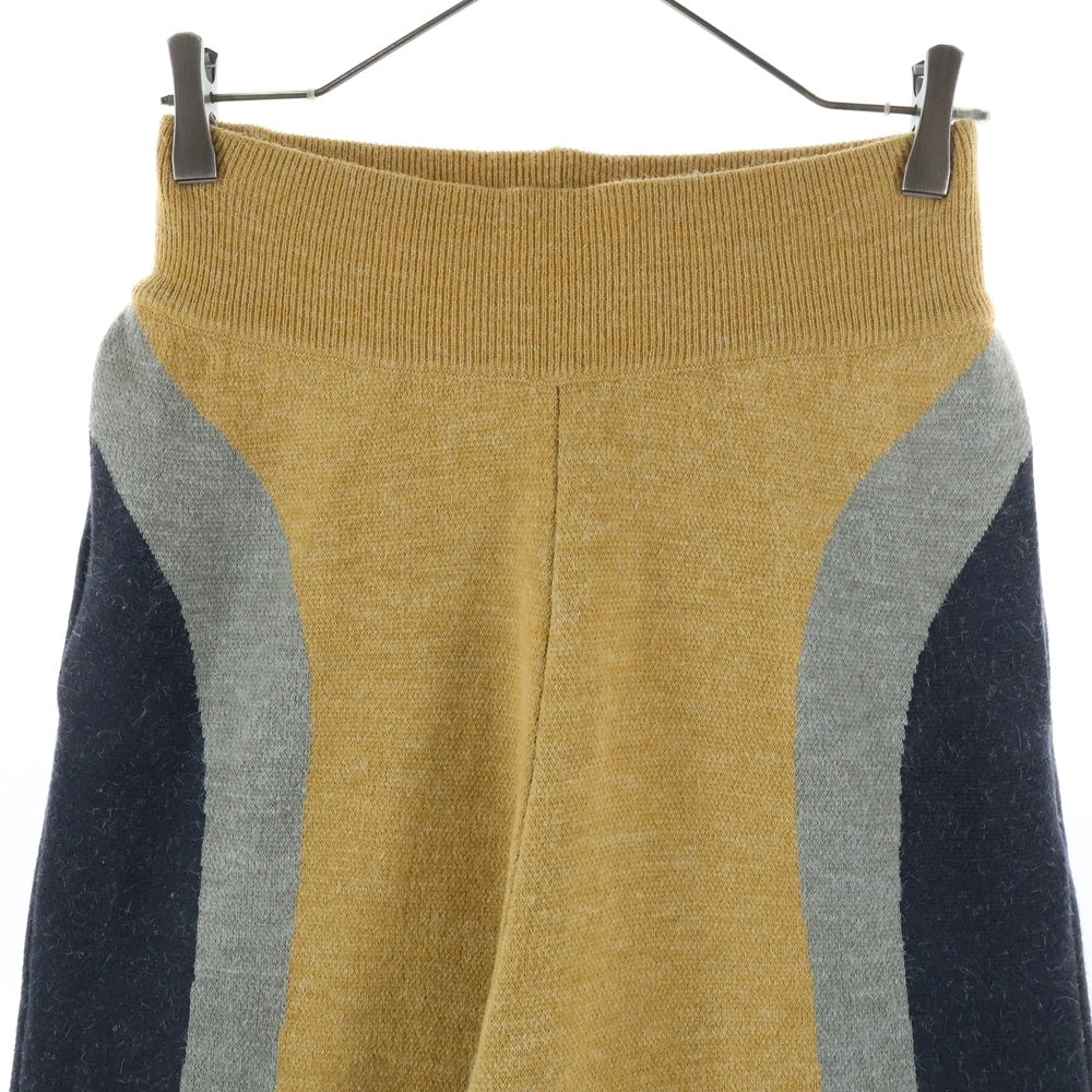 House Of Error(ハウスオブエラー) ドローコード付き プリントニットロングパンツ イエロー